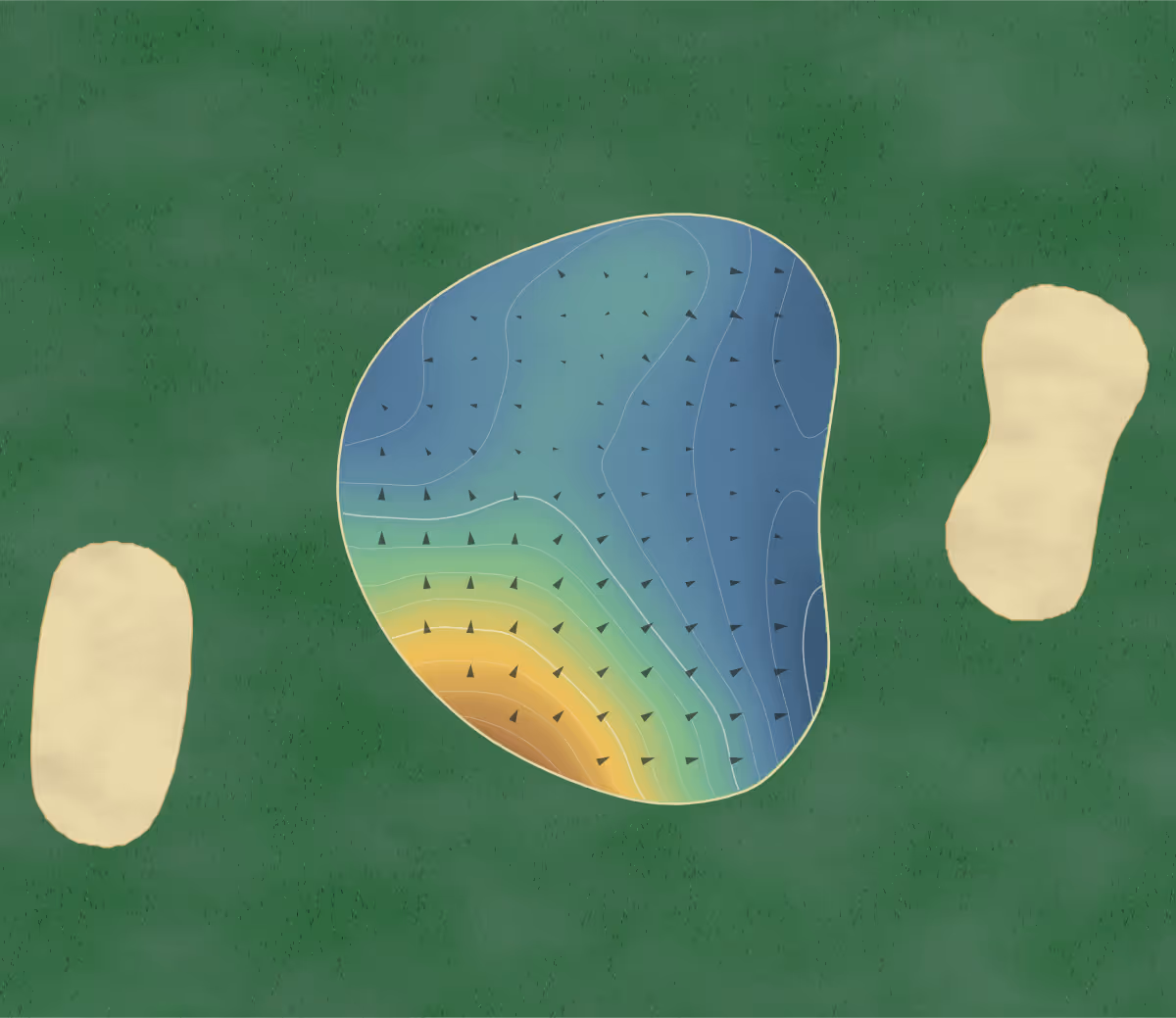 Green contour map of Hickory Grove in Fennimore, Wisconsin: 107 elevation contours at a 3-inch interval with fall-line arrows, traced from 1-meter lidar