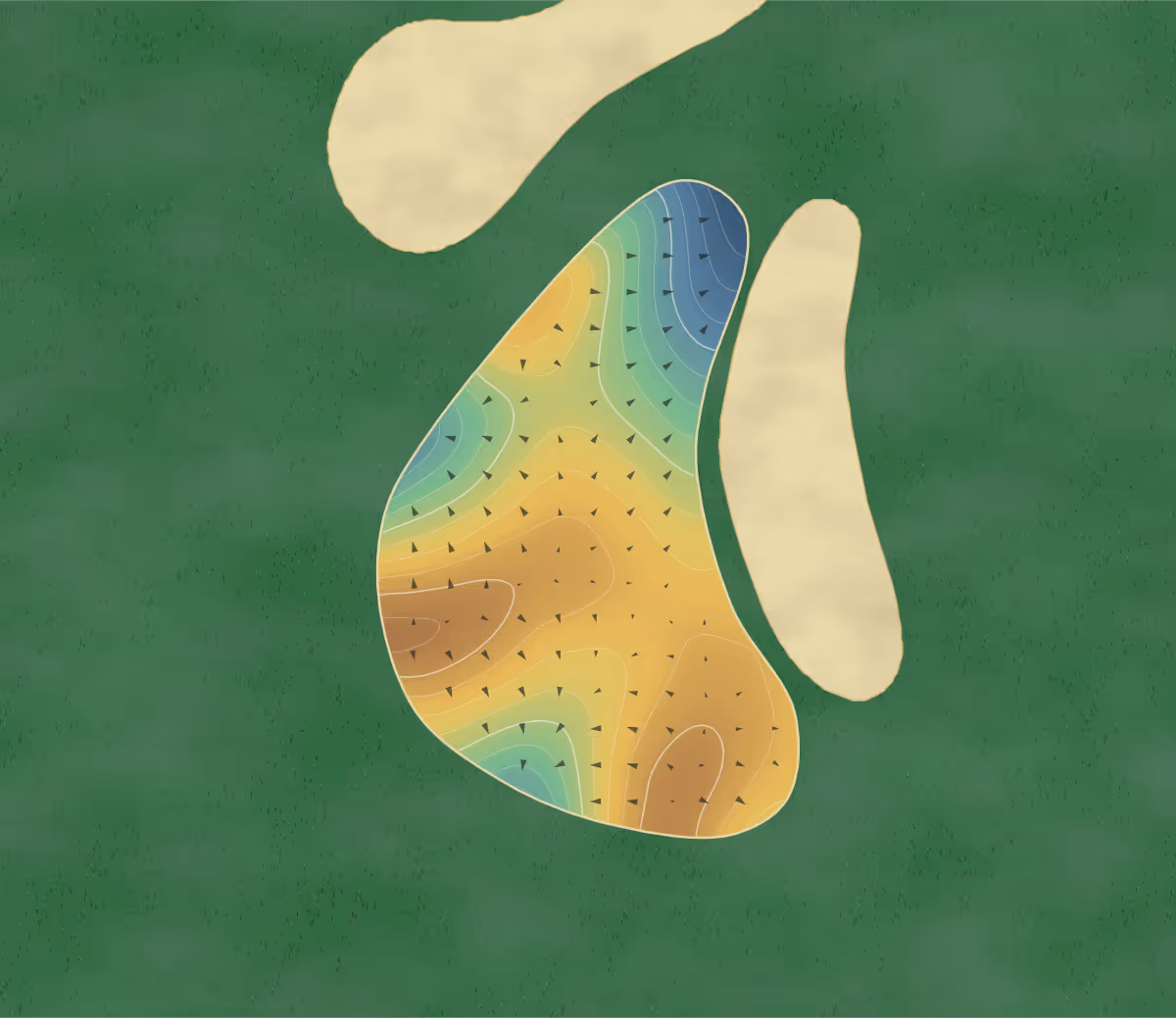 Green contour map of Hickory Grove in Oelwein, Iowa: 118 elevation contours at a 3-inch interval with fall-line arrows, traced from 1-meter lidar