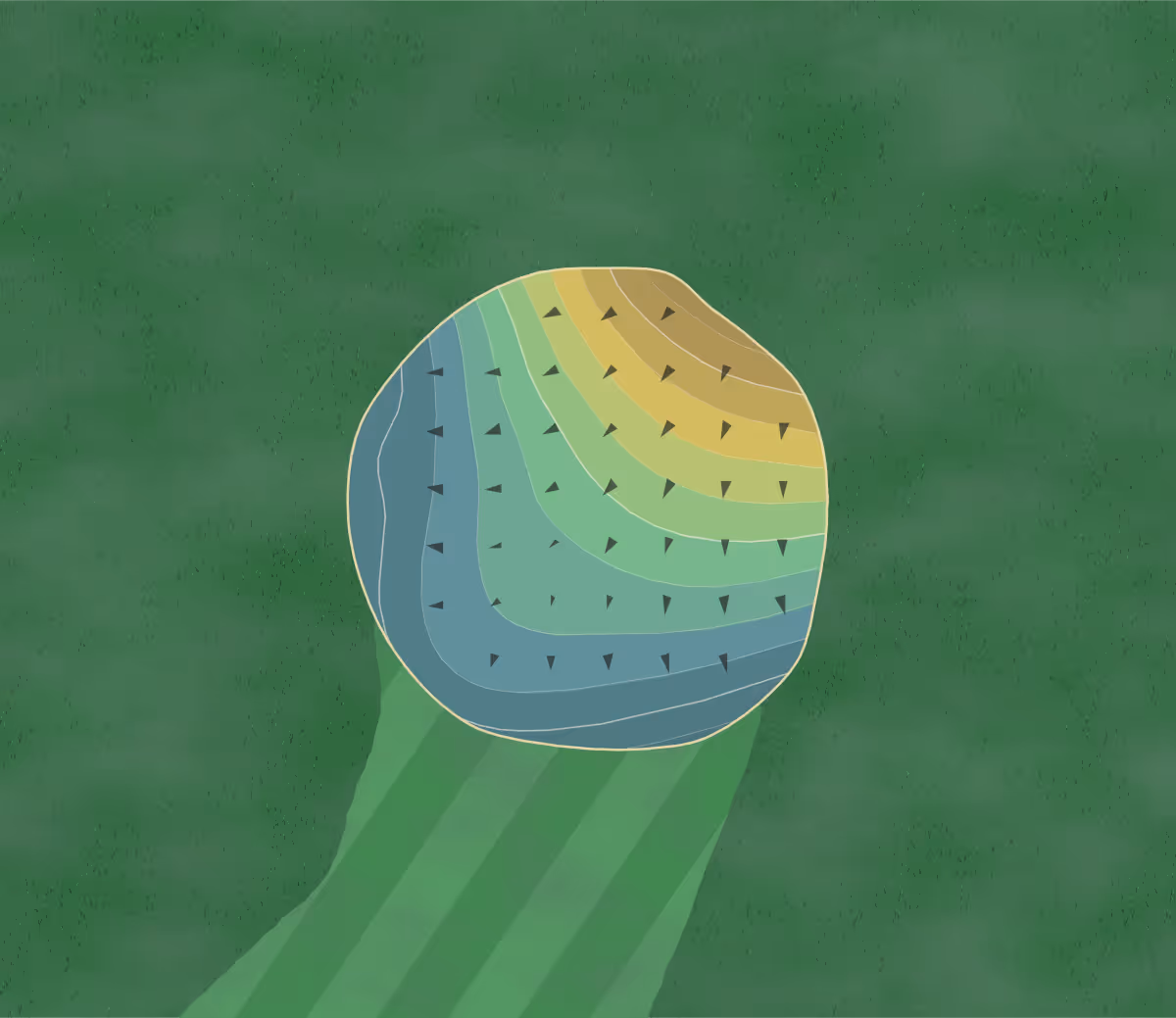 Green contour map of Hickory Knoll Golf Course in Lake Villa, Illinois — 72 elevation contours at a 3-inch interval with fall-line arrows, traced from 1-meter lidar