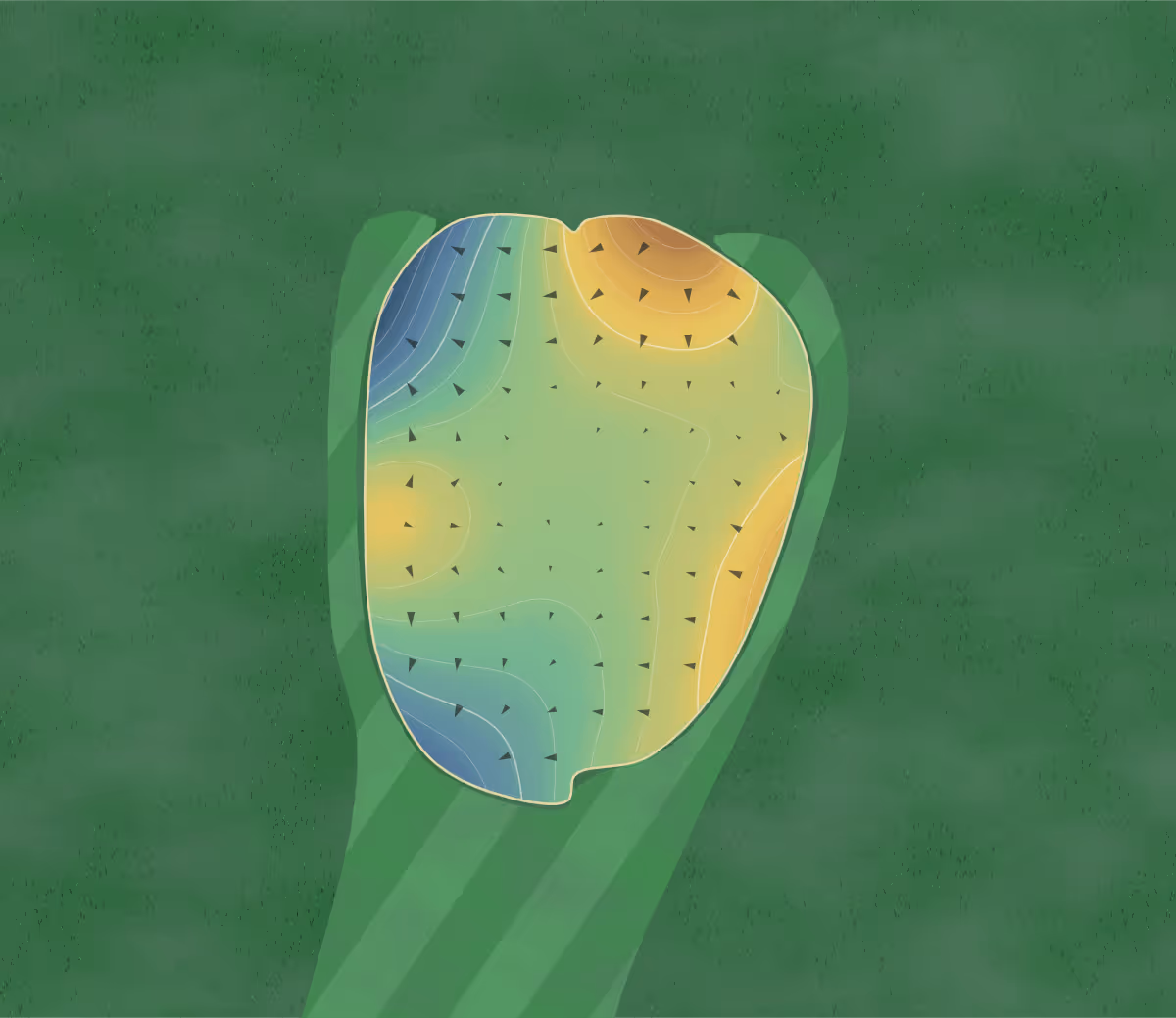 Green contour map of Hidden Acres in Beatrice, Nebraska: 192 elevation contours at a 3-inch interval with fall-line arrows, traced from 1-meter lidar