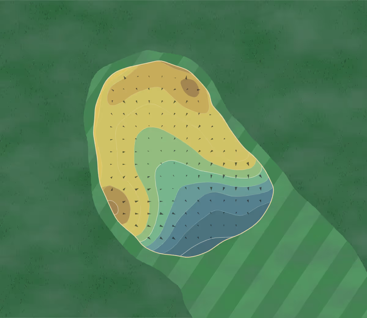 Green contour map of Hidden Creek in Litchfield, New Hampshire — 122 elevation contours at a 3-inch interval with fall-line arrows, traced from 1-meter lidar