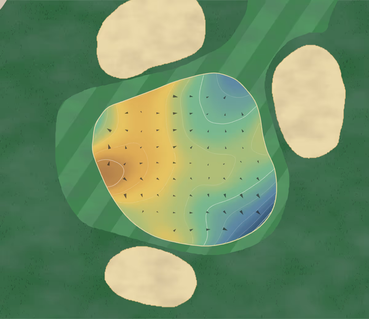 Green contour map of Hidden Lake in Wichita, Kansas — 170 elevation contours at a 3-inch interval with fall-line arrows, traced from 1-meter lidar