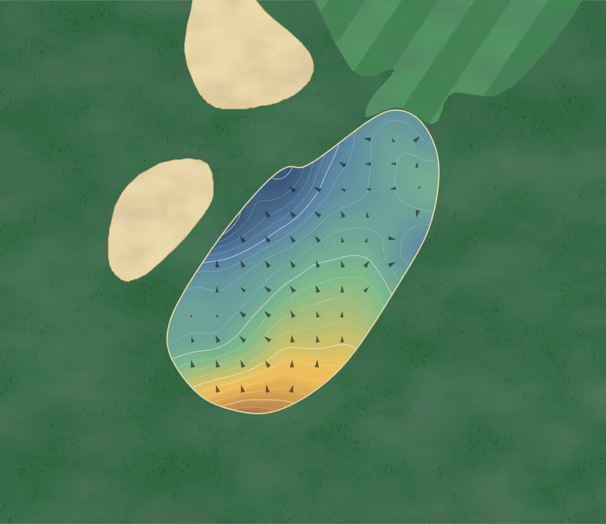 Green contour map of Hidden Valley in Aztec, New Mexico: 123 elevation contours at a 3-inch interval with fall-line arrows, traced from 1-meter lidar