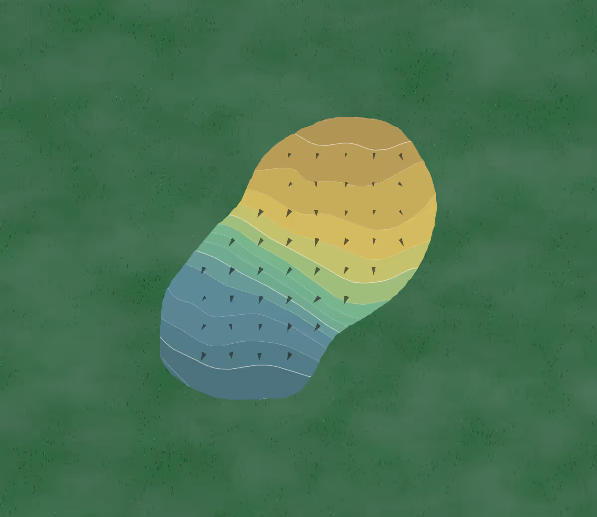Green contour map of Hideaway East in Hideaway, Texas — 83 elevation contours at a 3-inch interval with fall-line arrows, traced from 1-meter lidar