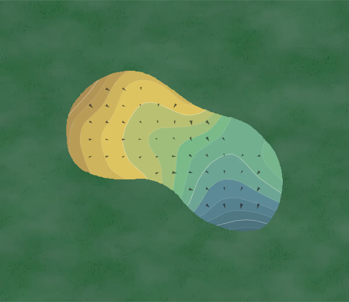 Green contour map of High Ridge in Lantana, Florida — 14 elevation contours at a 3-inch interval with fall-line arrows, traced from 1-meter lidar