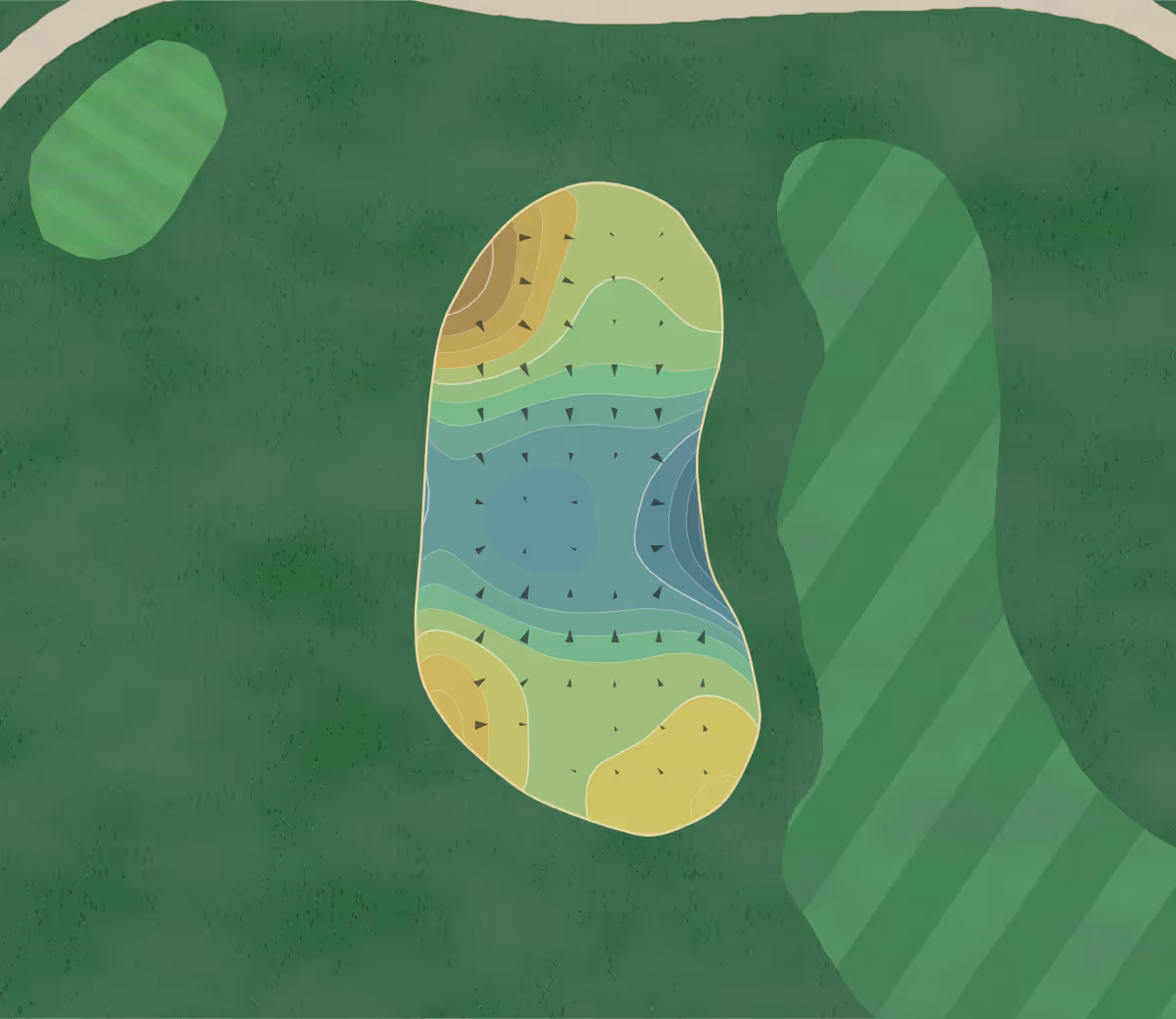 Green contour map of Highlands Reserve in Davenport, Florida — 184 elevation contours at a 3-inch interval with fall-line arrows, traced from 1-meter lidar