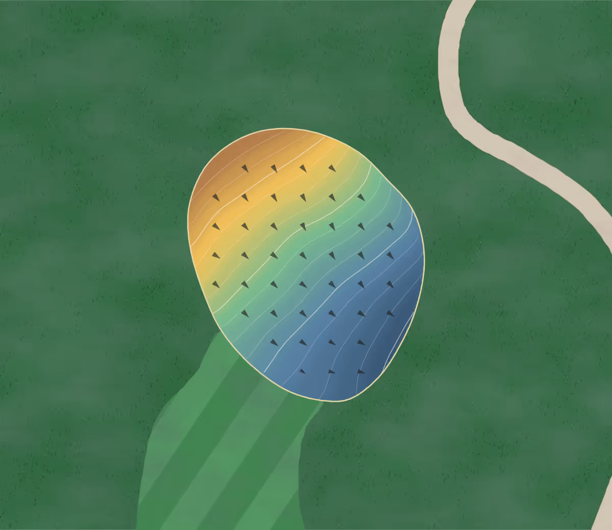 Green contour map of Hill Top in Vanceburg, Kentucky — 141 elevation contours at a 3-inch interval with fall-line arrows, traced from 1-meter lidar