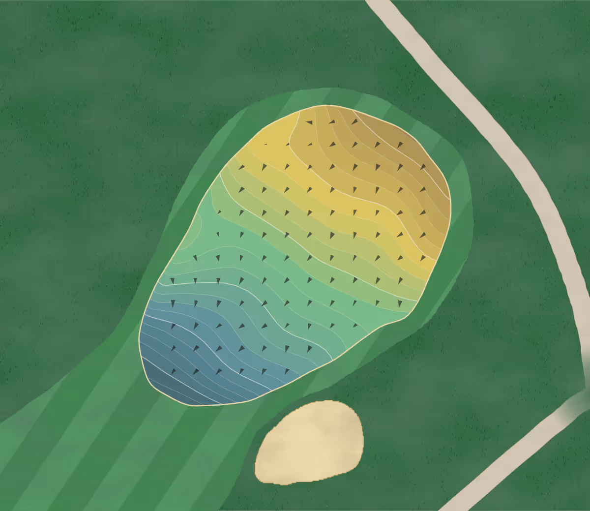 Green contour map of Hobble Creek in Springville, Utah — 306 elevation contours at a 3-inch interval with fall-line arrows, traced from 1-meter lidar