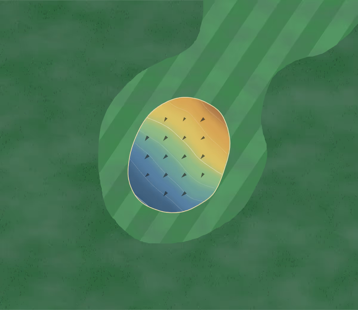Green contour map of Doublebois in Dobwalls, England — 39 elevation contours at a 8-centimeter interval with fall-line arrows, traced from 1-meter lidar