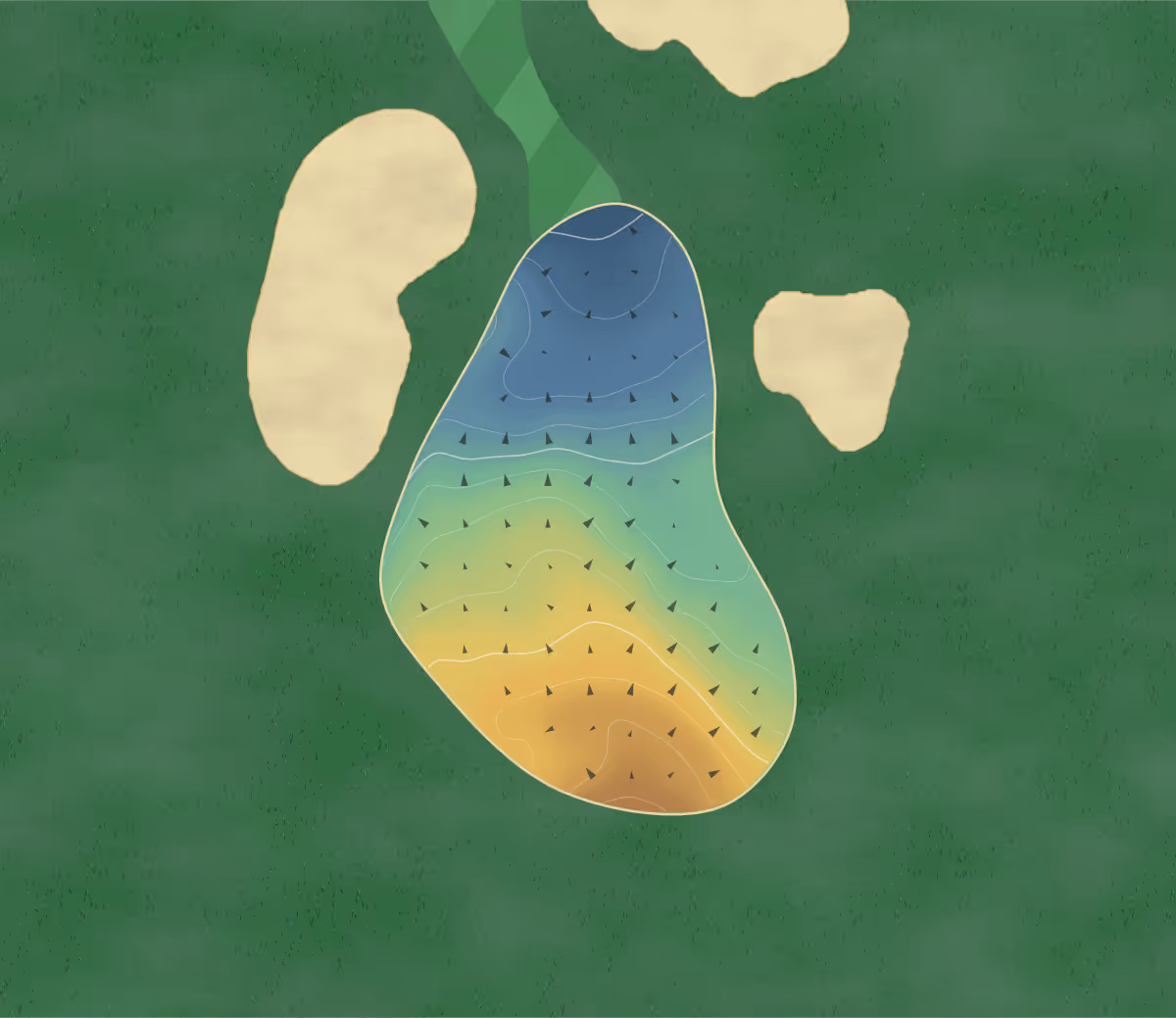 Green contour map of Holiday Inn in Port Huron, Michigan: 75 elevation contours at a 3-inch interval with fall-line arrows, traced from 1-meter lidar