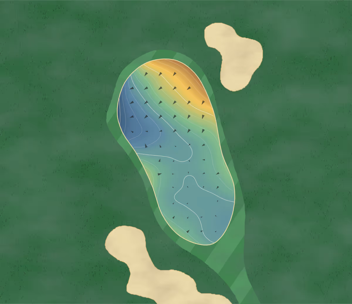 Green contour map of Hollymead in Spring, Texas — 83 elevation contours at a 3-inch interval with fall-line arrows, traced from 1-meter lidar