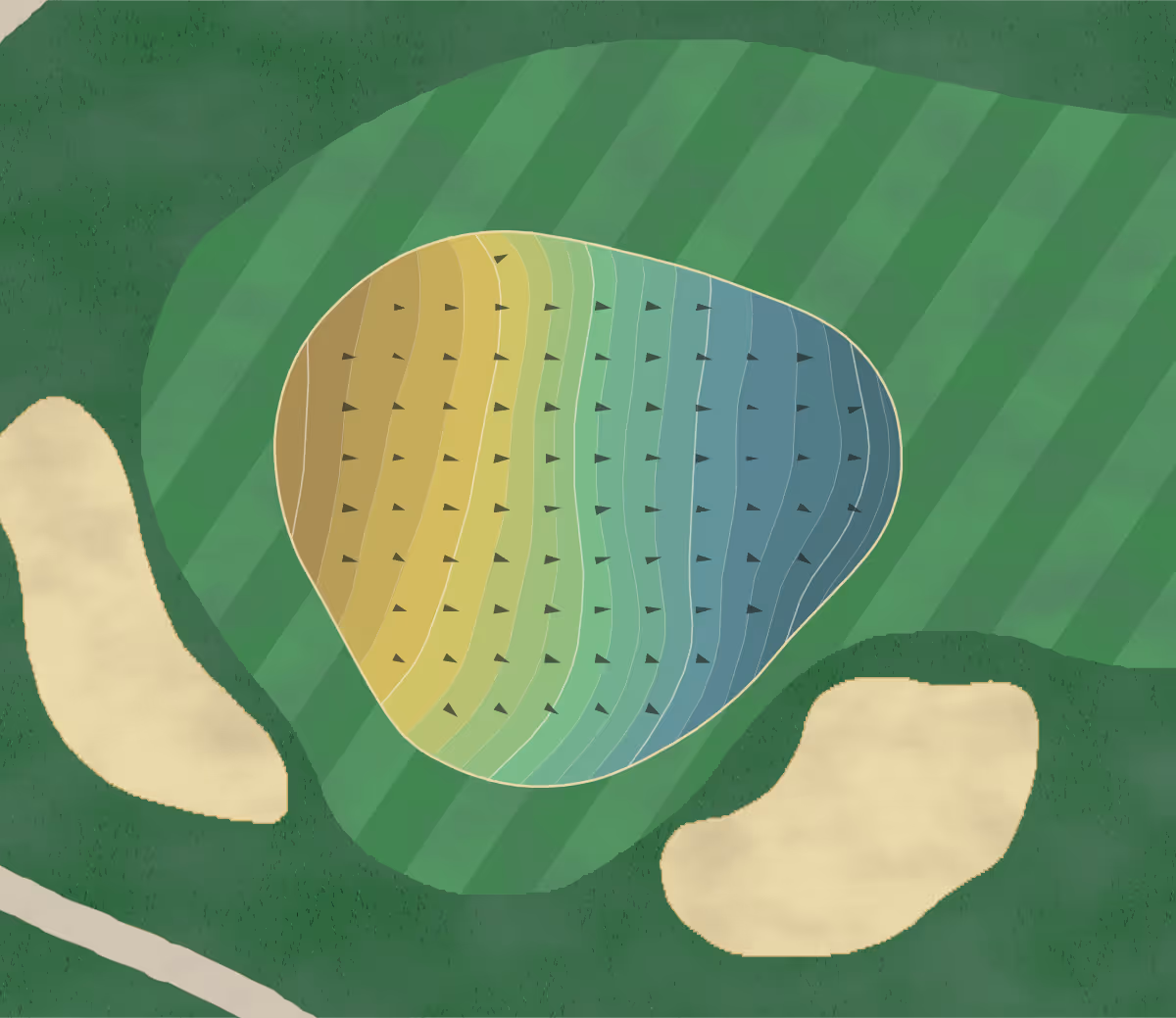 Green contour map of Homestead Resort in Midway, Utah — 184 elevation contours at a 3-inch interval with fall-line arrows, traced from 1-meter lidar