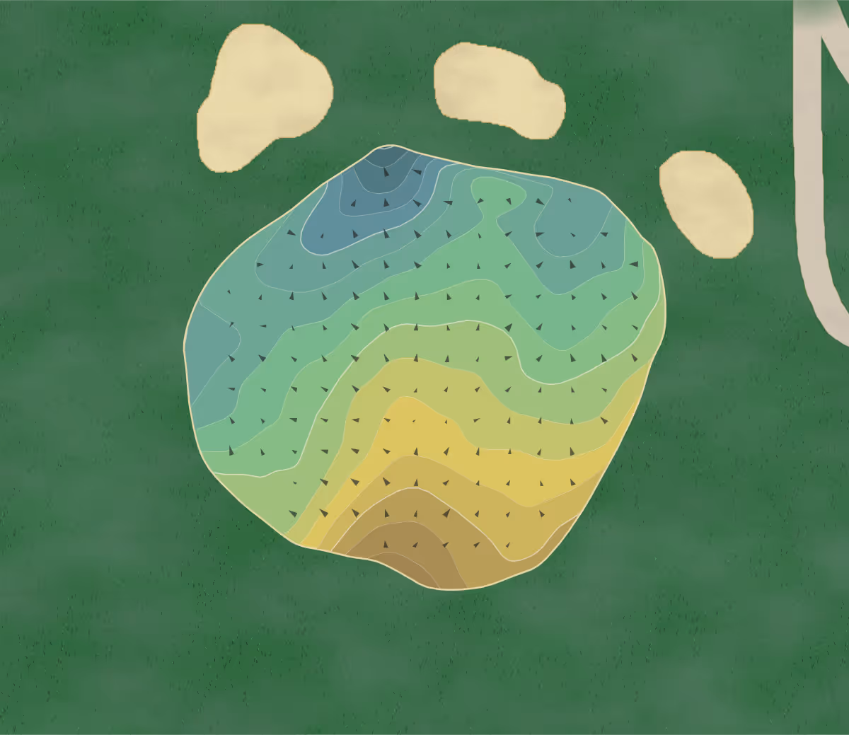 Green contour map of Hominy Hill in Colts Neck, New Jersey — 195 elevation contours at a 3-inch interval with fall-line arrows, traced from 1-meter lidar