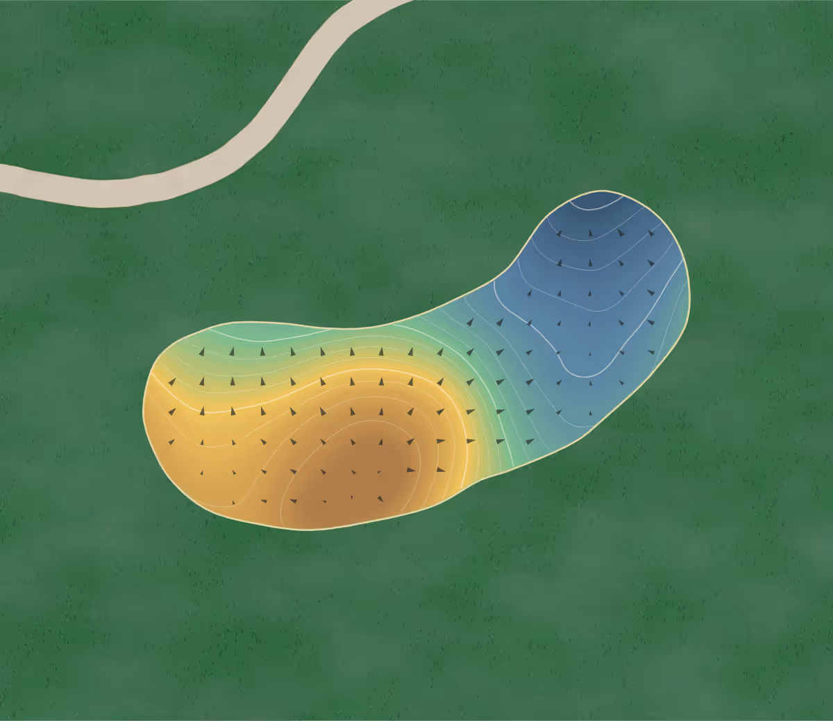 Green contour map of Honeywell in Wabash, Indiana — 155 elevation contours at a 3-inch interval with fall-line arrows, traced from 1-meter lidar