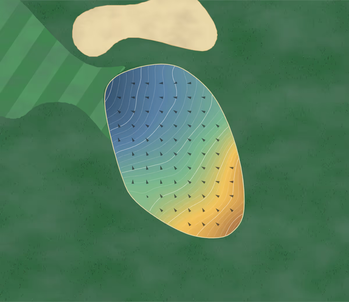 Green contour map of Hope Valley in Mount Airy, Maryland: 279 elevation contours at a 3-inch interval with fall-line arrows, traced from 1-meter lidar