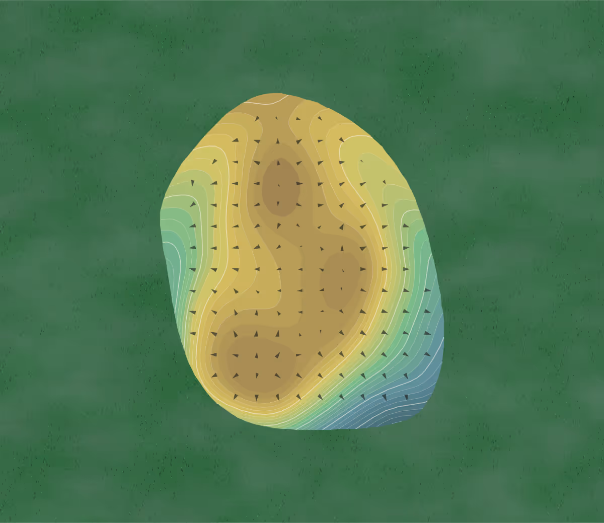 Green contour map of Hunter Pope in Monticello, Georgia — 226 elevation contours at a 3-inch interval with fall-line arrows, traced from 1-meter lidar