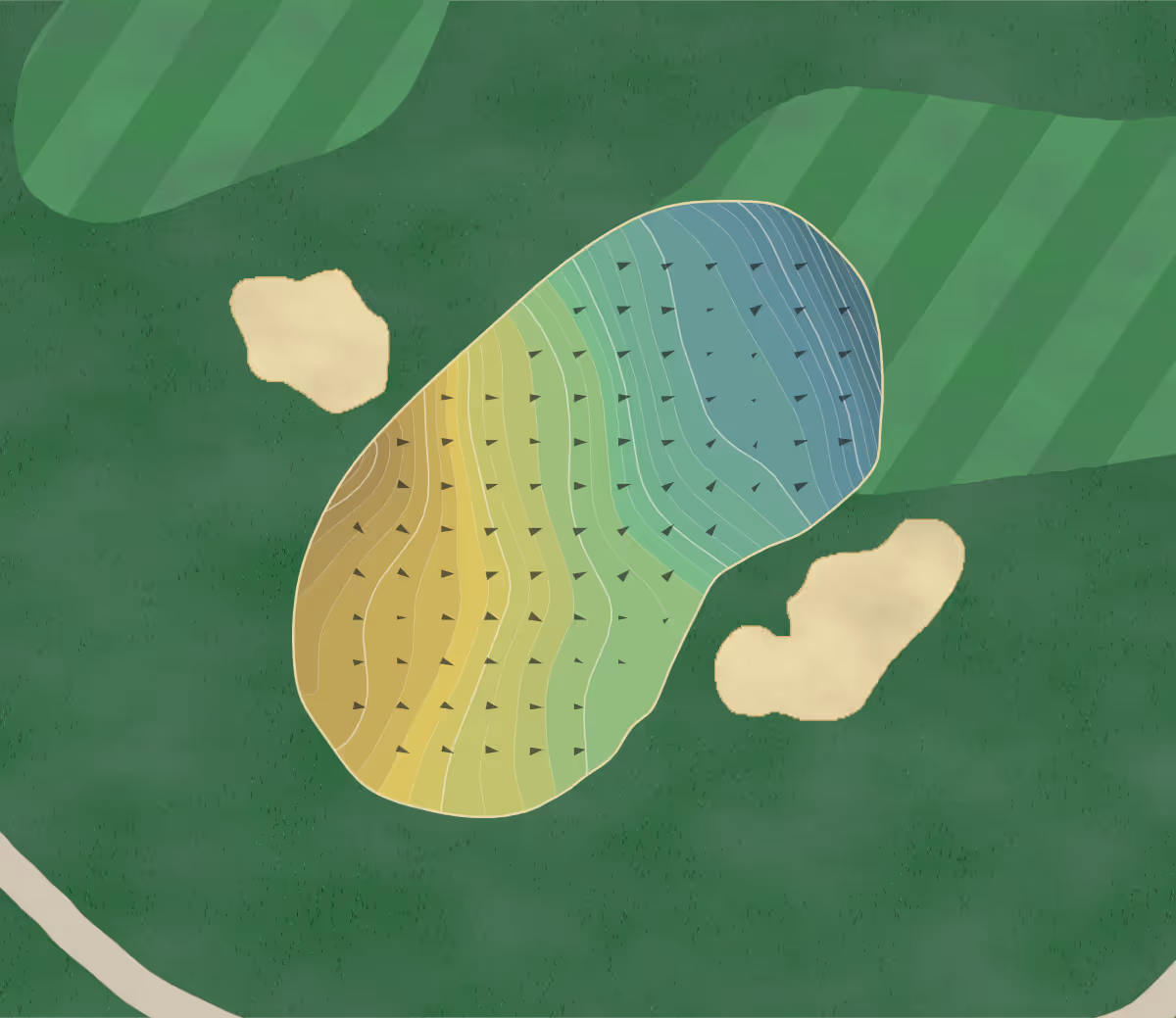 Green contour map of Hunting Creek in Prospect, Kentucky — 312 elevation contours at a 3-inch interval with fall-line arrows, traced from 1-meter lidar