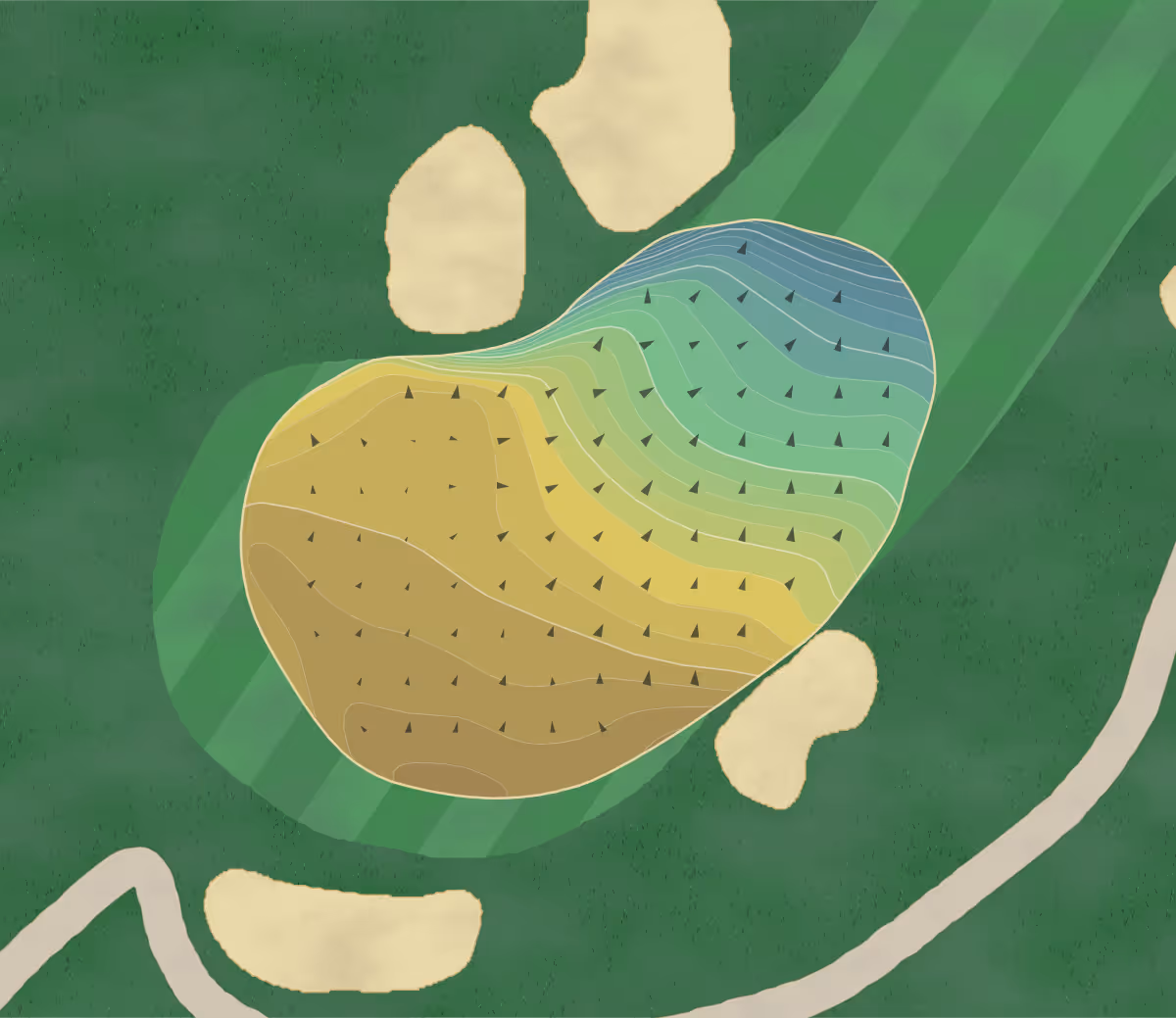 Green contour map of Huntingdon Valley in Huntingdon Valley, Pennsylvania — 346 elevation contours at a 3-inch interval with fall-line arrows, traced from 1-meter lidar