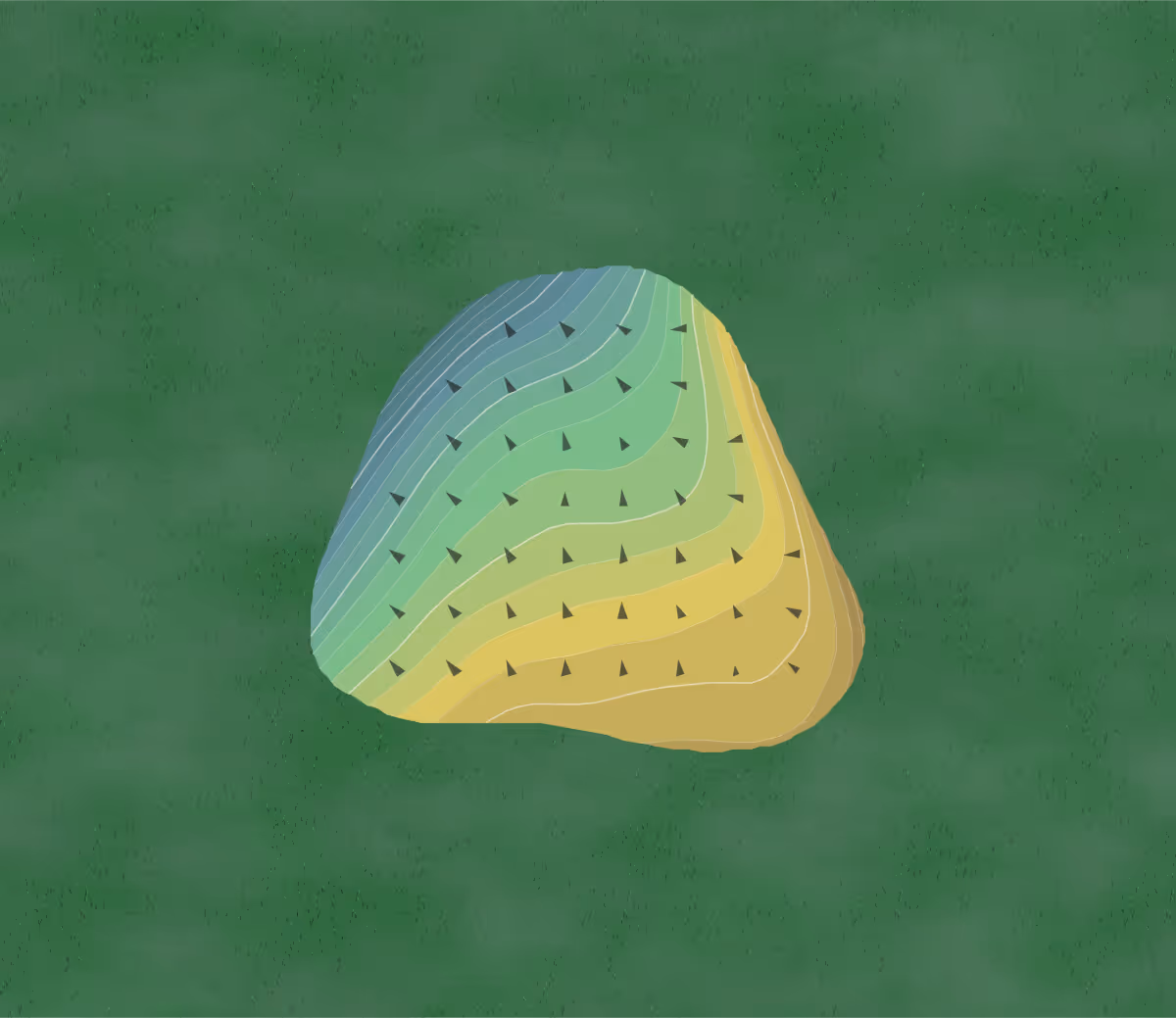 Green contour map of Huron Shores in Michigan, United States — 171 elevation contours at a 3-inch interval with fall-line arrows, traced from 1-meter lidar