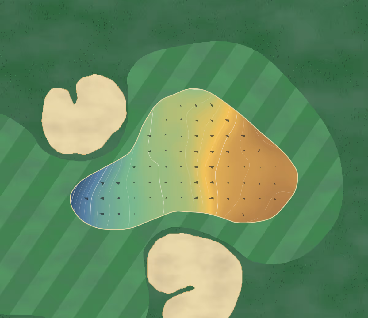 Green contour map of Independence in Midlothian, Virginia — 144 elevation contours at a 3-inch interval with fall-line arrows, traced from 1-meter lidar