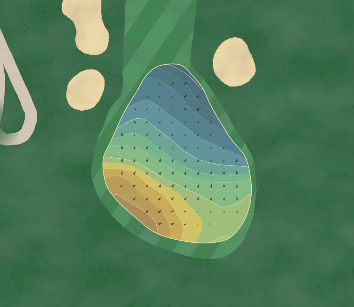 Green contour map of Indian Hills Golf Club in Stillwater, Minnesota — 279 elevation contours at a 3-inch interval with fall-line arrows, traced from 1-meter lidar