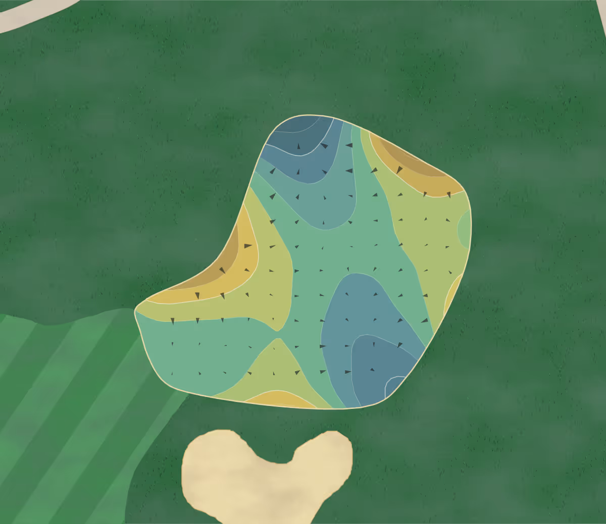 Green contour map of Indian Peaks in Lafayette, Colorado — 220 elevation contours at a 3-inch interval with fall-line arrows, traced from 1-meter lidar