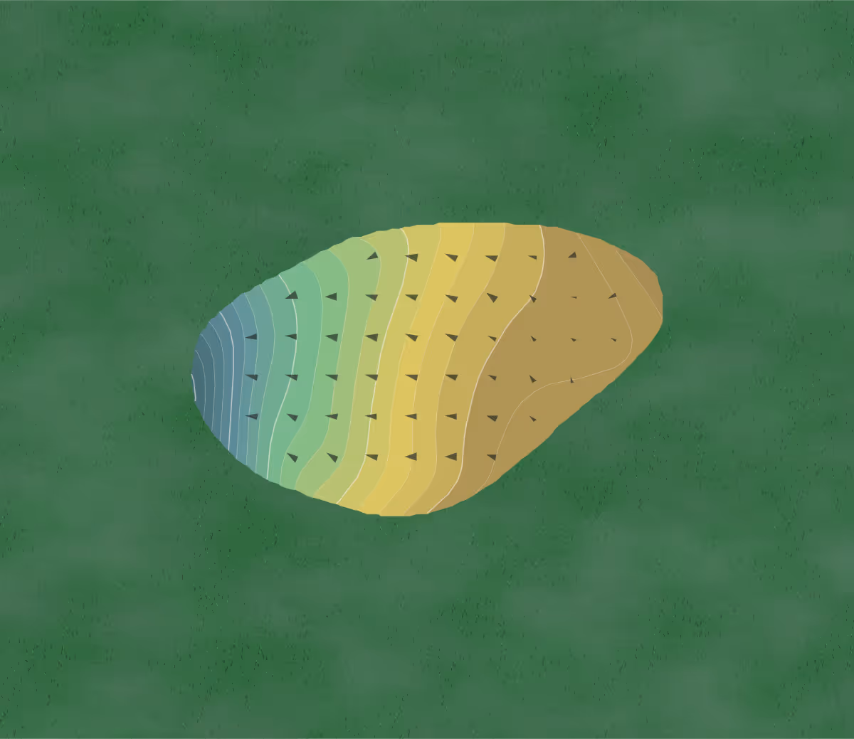 Green contour map of Intimidator in Michigan, United States — 45 elevation contours at a 3-inch interval with fall-line arrows, traced from 1-meter lidar