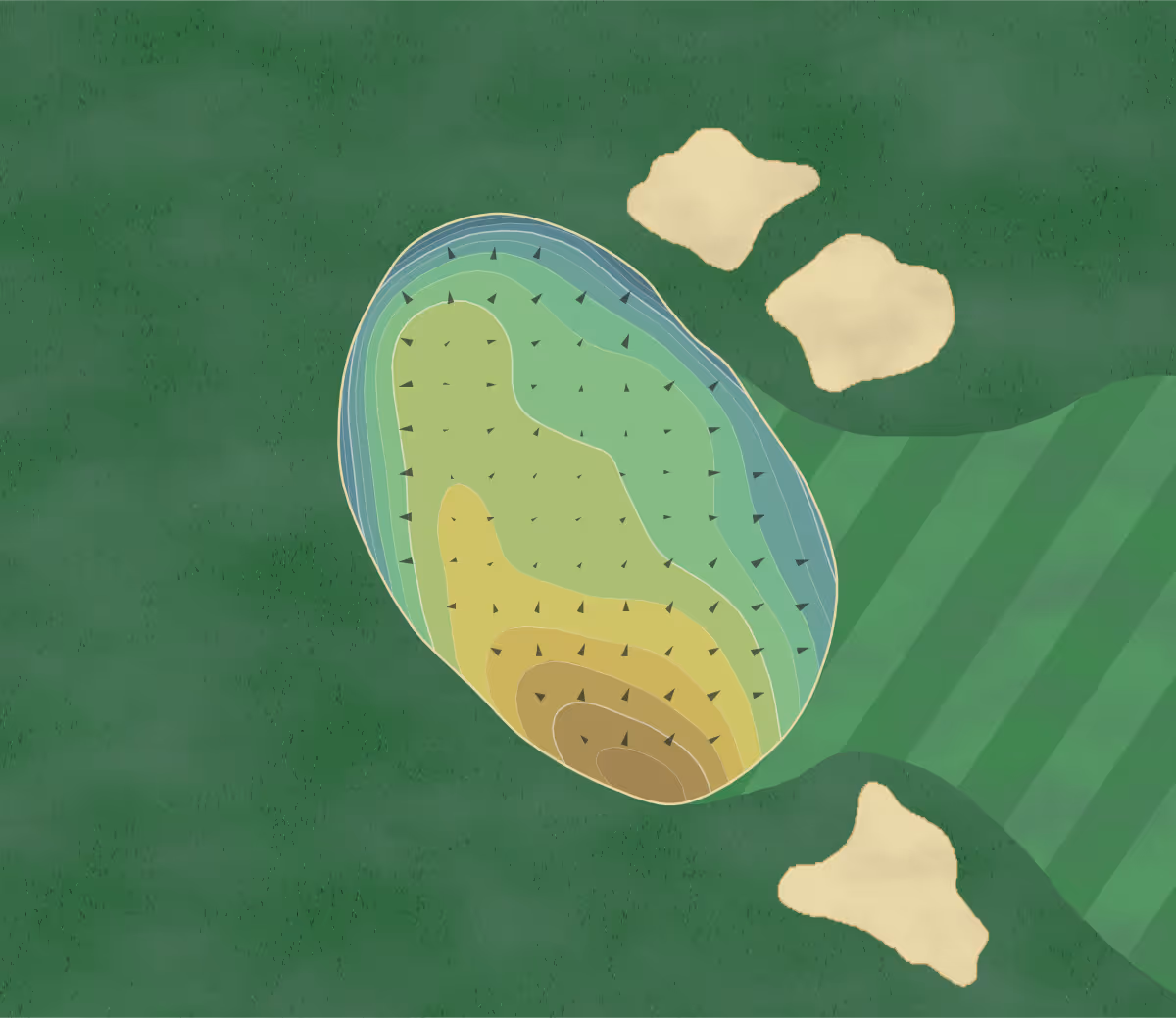 Green contour map of Irondequoit in Rochester, New York — 344 elevation contours at a 3-inch interval with fall-line arrows, traced from 1-meter lidar
