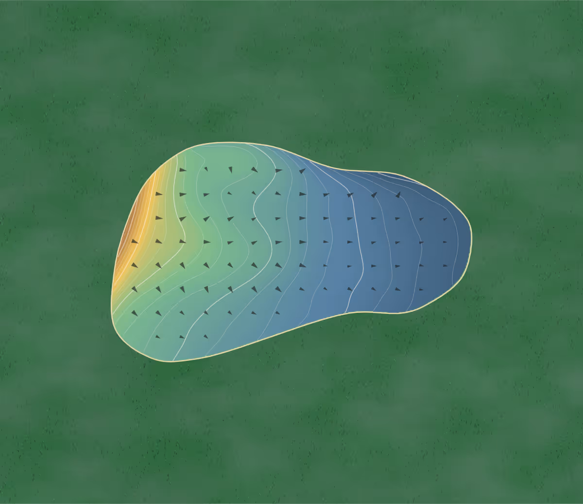 Green contour map of Ironwood GC in Fishers, Indiana: 234 elevation contours at a 3-inch interval with fall-line arrows, traced from 1-meter lidar