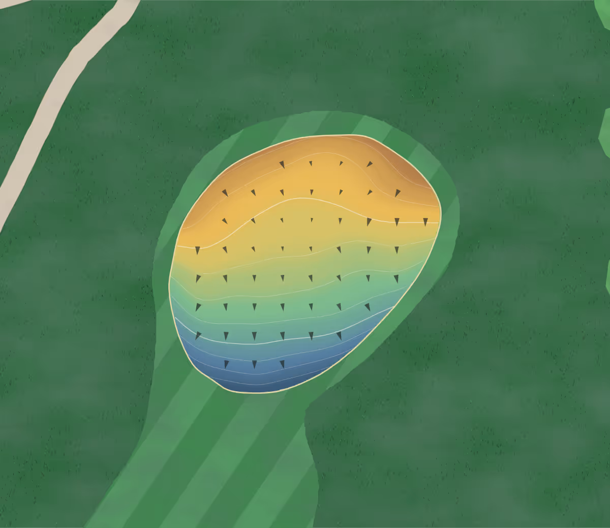 Green contour map of Jackson Gc in Jackson, Minnesota — 75 elevation contours at a 3-inch interval with fall-line arrows, traced from 1-meter lidar