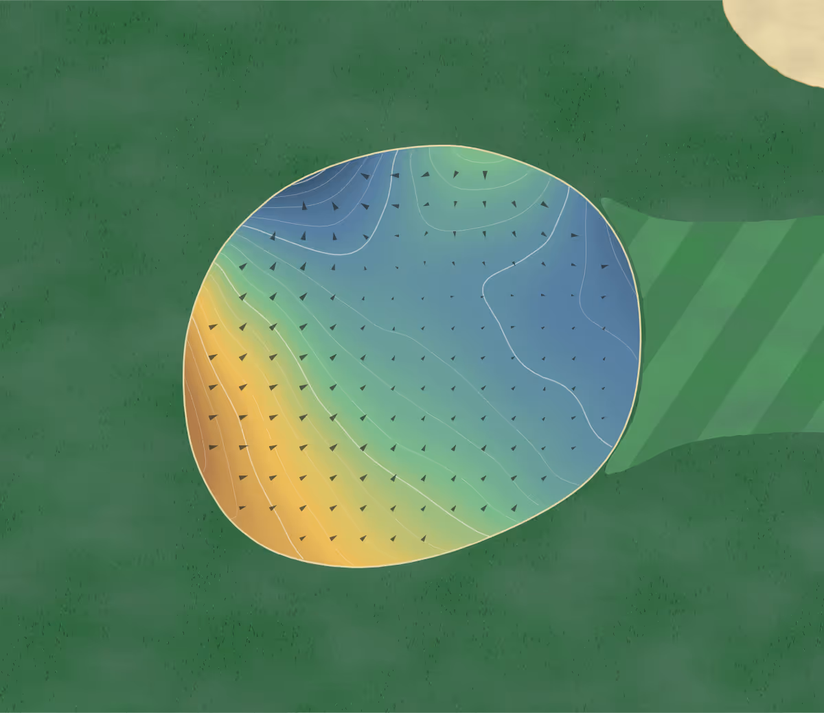 Green contour map of Janesville Riverside in Janesville, Wisconsin — 158 elevation contours at a 3-inch interval with fall-line arrows, traced from 1-meter lidar