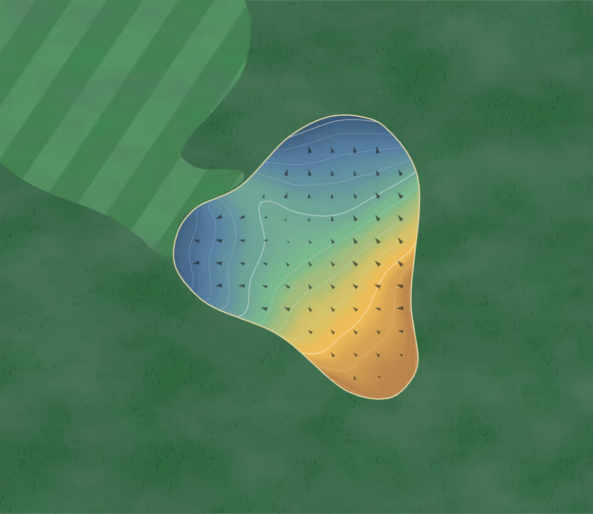 Green contour map of Jawbone Creek in Harlowton, Montana: 106 elevation contours at a 3-inch interval with fall-line arrows, traced from 1-meter lidar