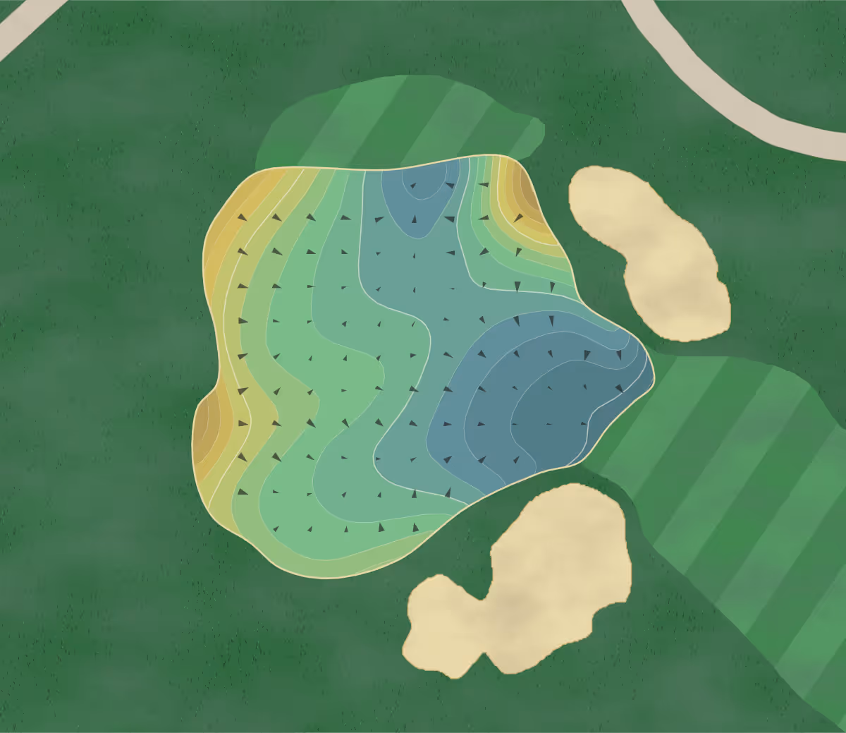 Green contour map of Jefferson City in Jefferson City, Missouri — 289 elevation contours at a 3-inch interval with fall-line arrows, traced from 1-meter lidar