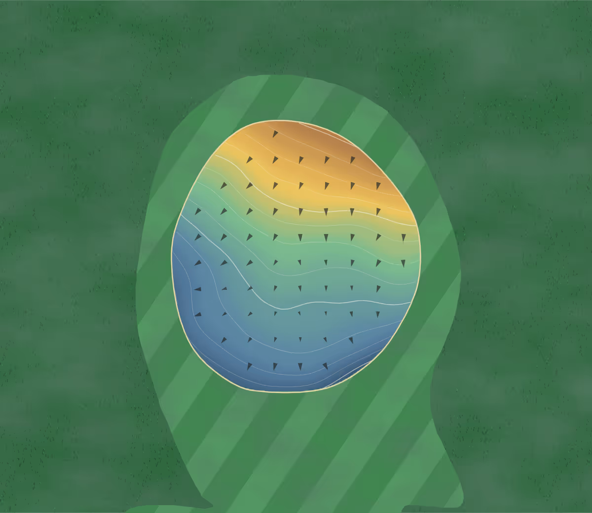 Green contour map of Jefferson Community in Jefferson, Iowa: 73 elevation contours at a 3-inch interval with fall-line arrows, traced from 1-meter lidar