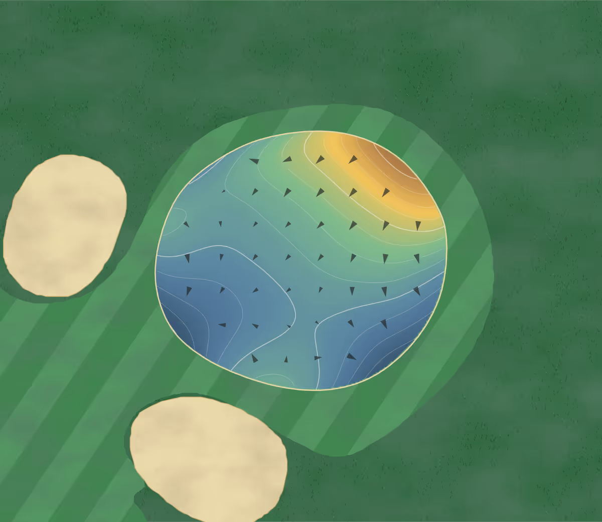 Green contour map of Jefferson in Monticello, Florida: 100 elevation contours at a 3-inch interval with fall-line arrows, traced from 1-meter lidar
