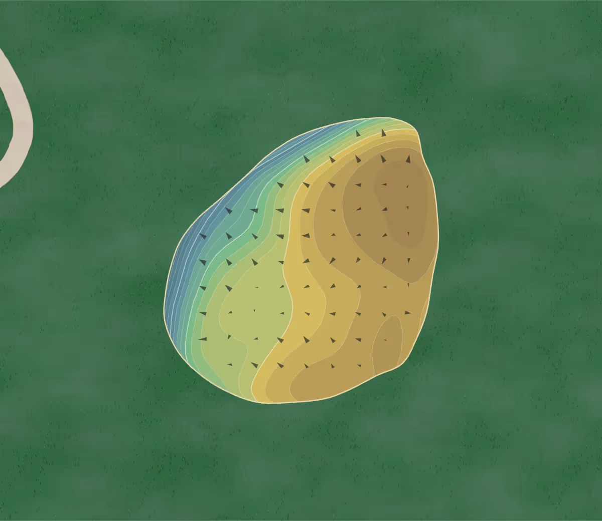 Green contour map of Jeffersonville GC in Norristown, Pennsylvania — 222 elevation contours at a 3-inch interval with fall-line arrows, traced from 1-meter lidar