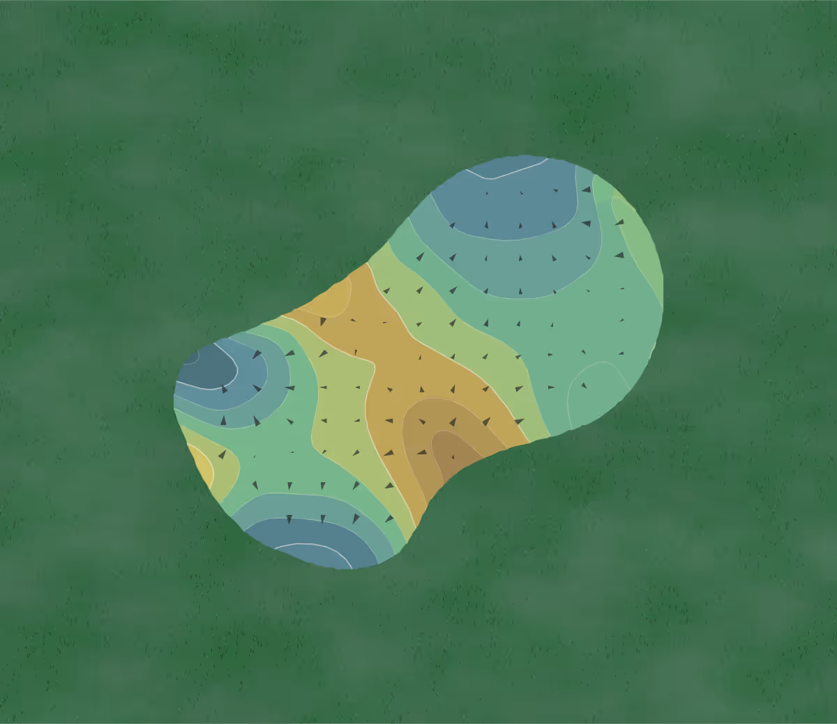 Green contour map of Joe Louis in Riverdale, Illinois — 195 elevation contours at a 3-inch interval with fall-line arrows, traced from 1-meter lidar