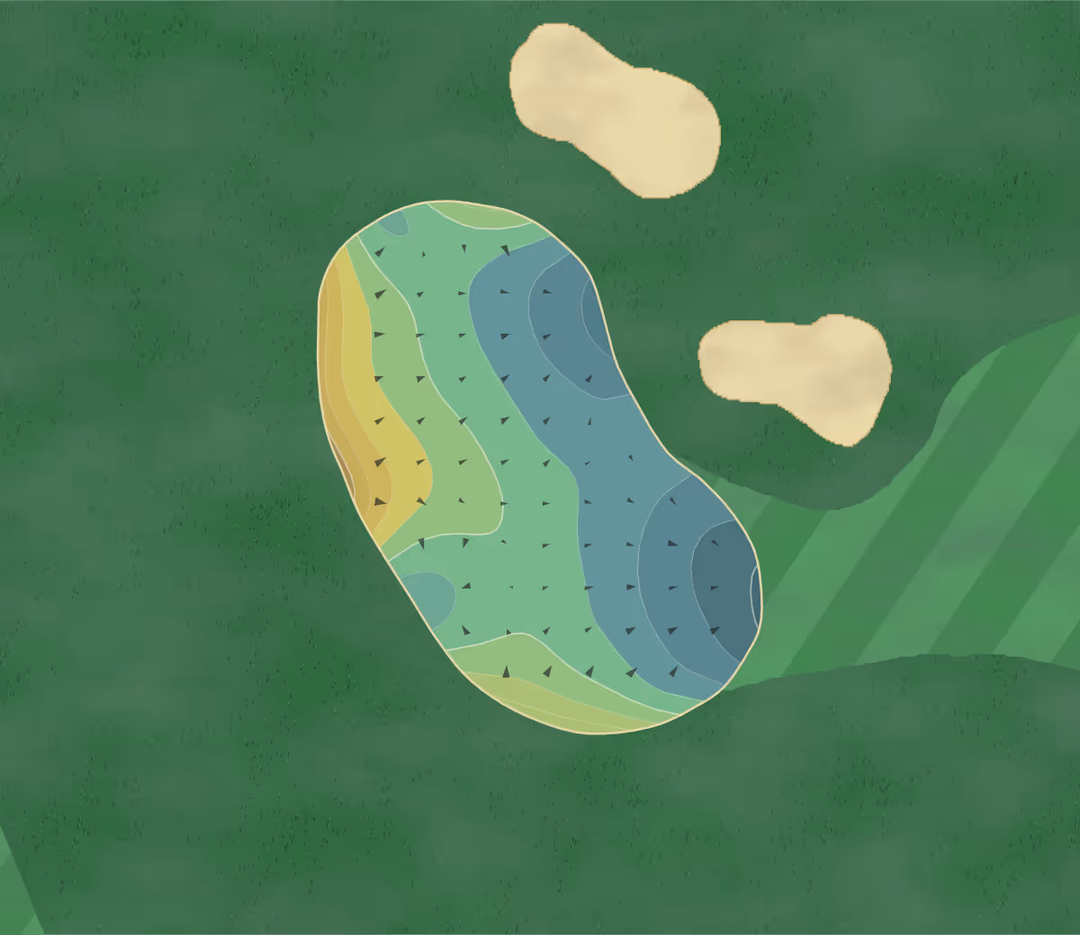 Green contour map of Johnson Park in Racine, Wisconsin — 214 elevation contours at a 3-inch interval with fall-line arrows, traced from 1-meter lidar