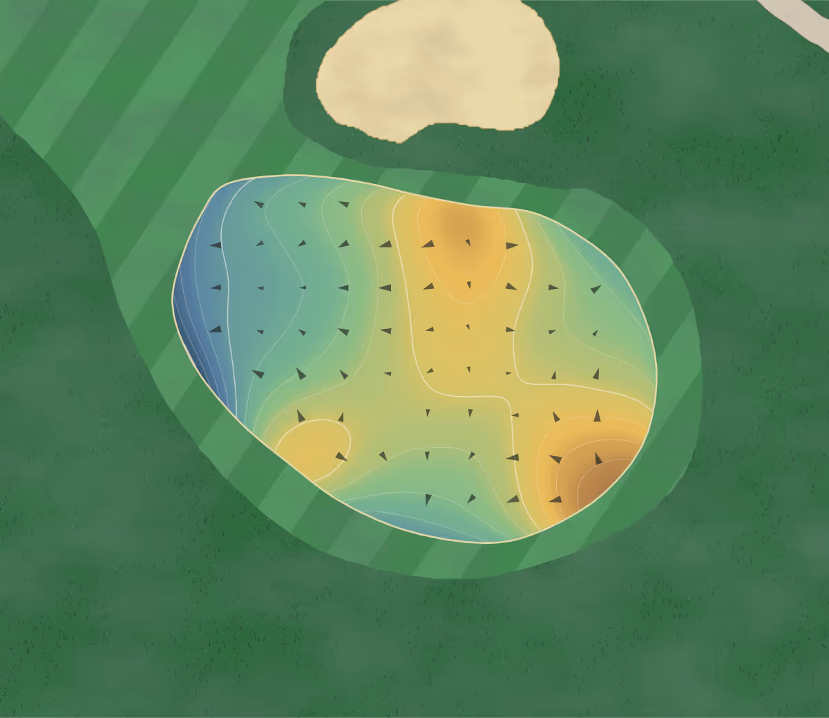 Green contour map of Julington Creek in Jacksonville, Florida — 141 elevation contours at a 3-inch interval with fall-line arrows, traced from 1-meter lidar