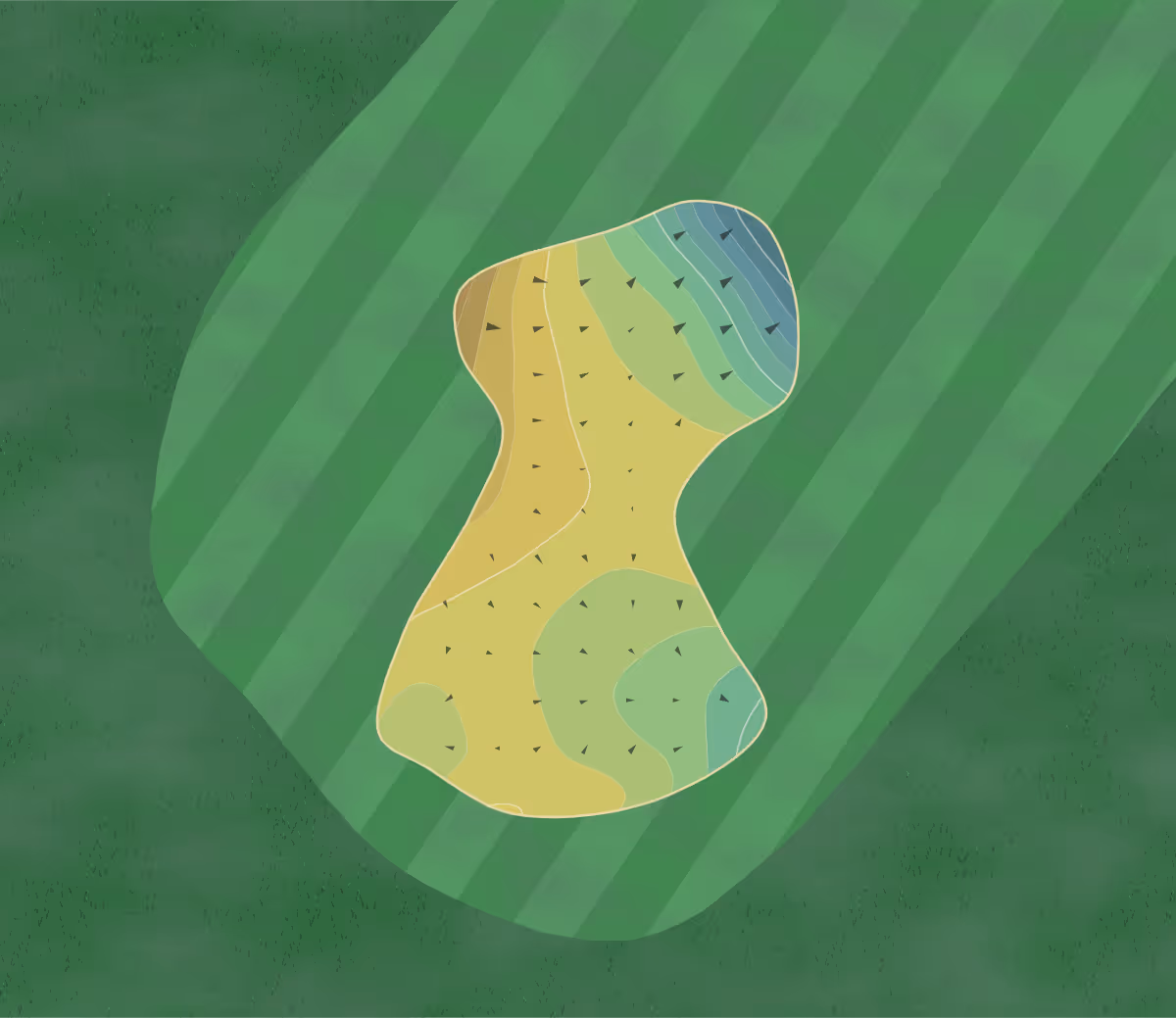 Green contour map of Jurupa Hills in Riverside, California — 218 elevation contours at a 3-inch interval with fall-line arrows, traced from 1-meter lidar