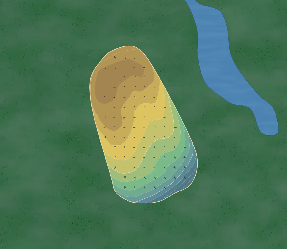 Green contour map of Katy in Parson, Kansas — 91 elevation contours at a 3-inch interval with fall-line arrows, traced from 1-meter lidar