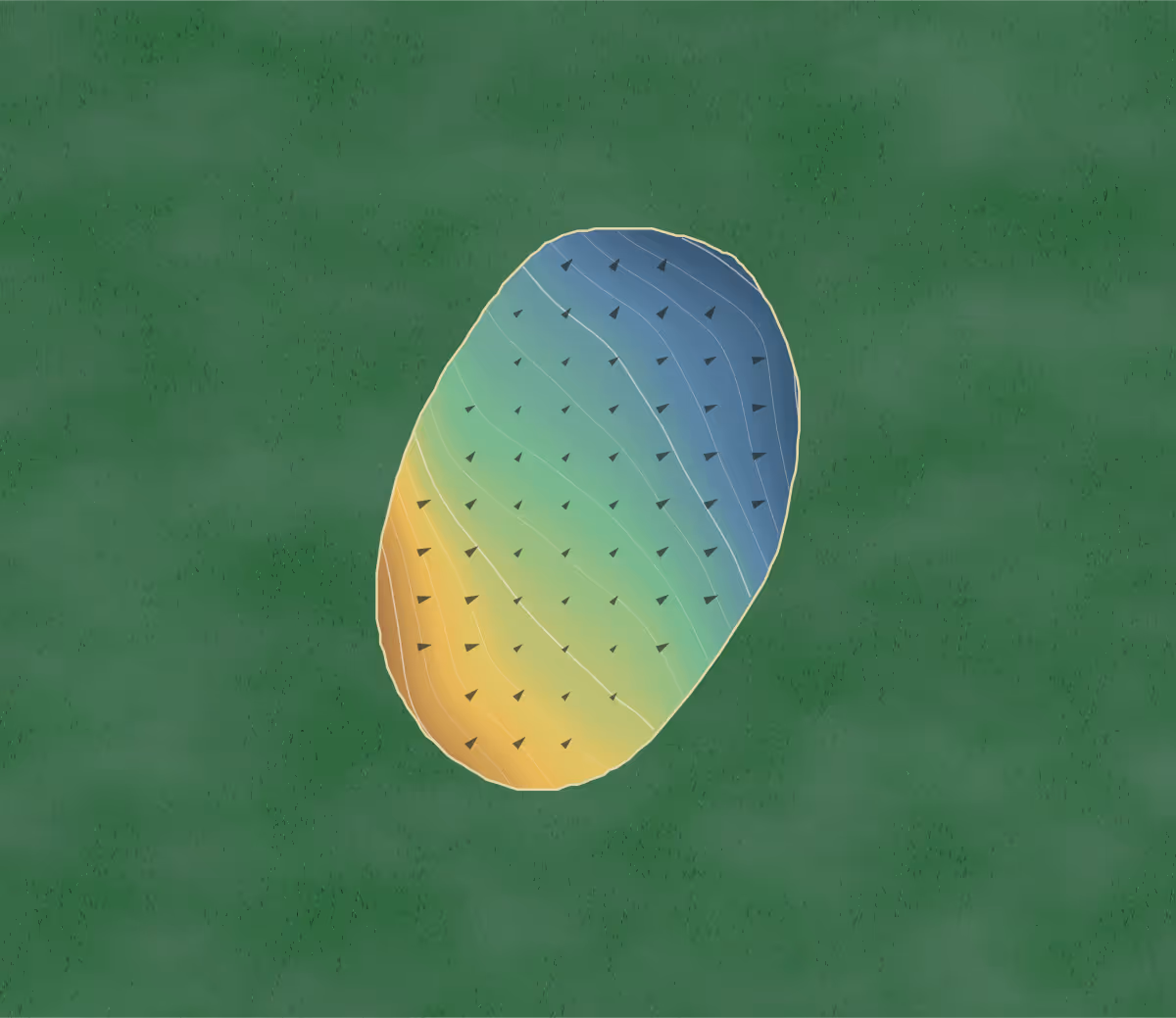 Green contour map of Kearsley Lake in Flint, Michigan: 142 elevation contours at a 3-inch interval with fall-line arrows, traced from 1-meter lidar