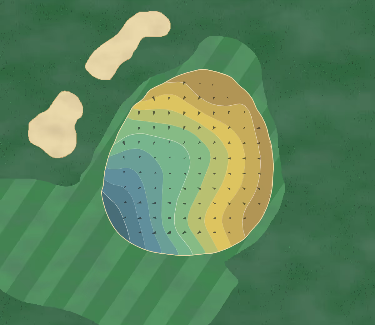 Green contour map of Kellogg in Peoria, Illinois — 279 elevation contours at a 3-inch interval with fall-line arrows, traced from 1-meter lidar