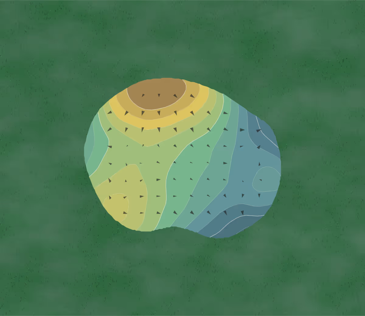 Green contour map of Kensington Metropark in Milford, Michigan — 207 elevation contours at a 3-inch interval with fall-line arrows, traced from 1-meter lidar
