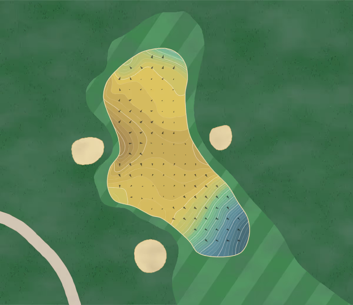 Green contour map of Cassique in Kiawah Island, South Carolina — 333 elevation contours at a 3-inch interval with fall-line arrows, traced from 1-meter lidar