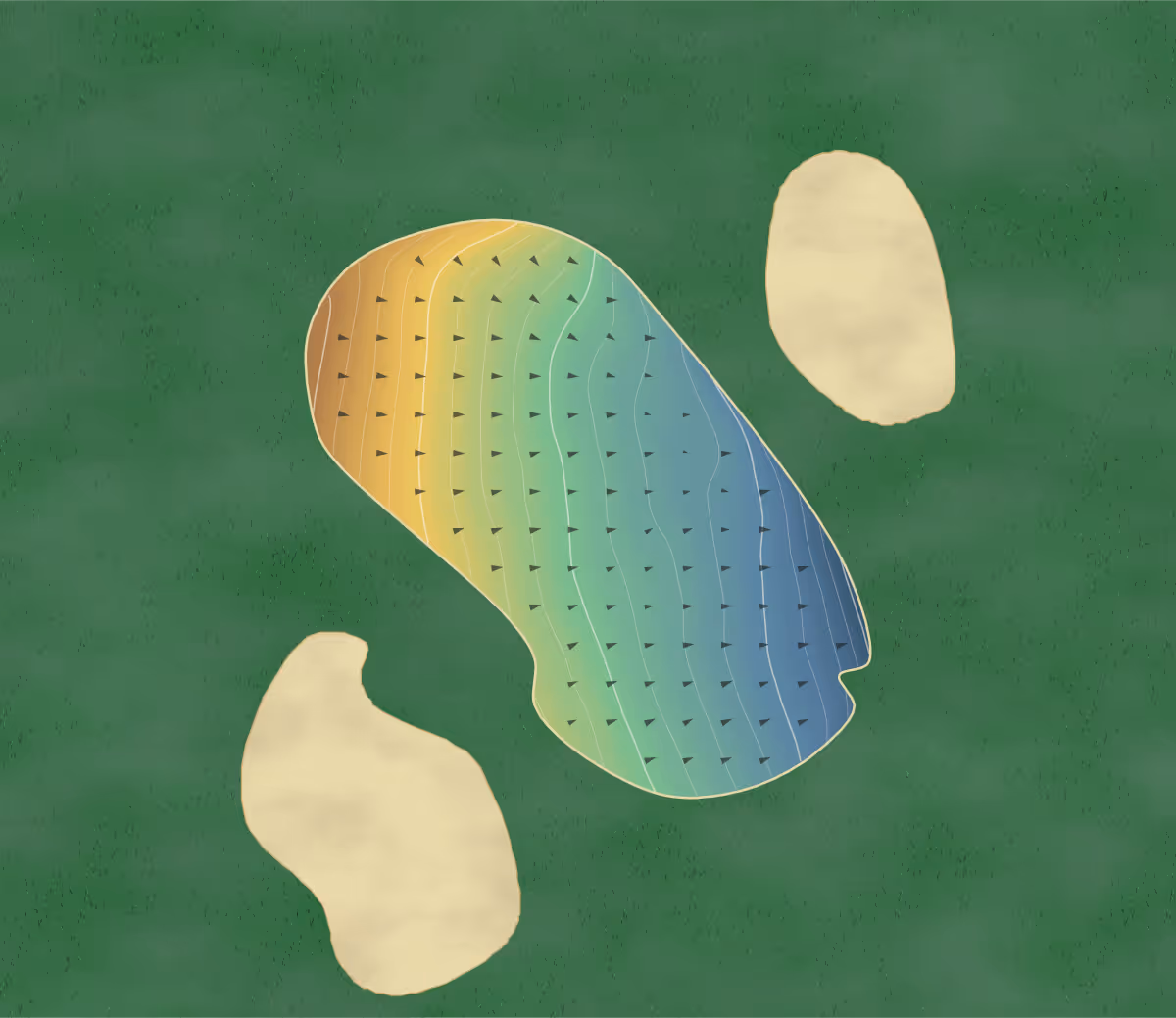 Green contour map of Kings Norton in Alvechurch, Birmingham, England — 160 elevation contours at a 8-centimeter interval with fall-line arrows, traced from 1-meter lidar