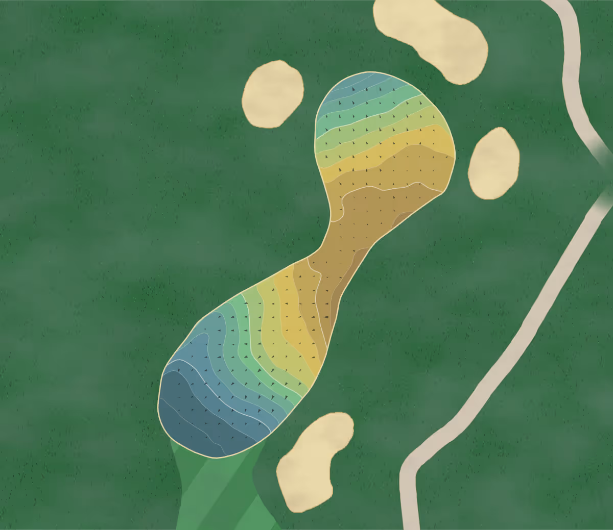 Green contour map of Kingsbury National in Hudson Falls, New York — 151 elevation contours at a 3-inch interval with fall-line arrows, traced from 1-meter lidar