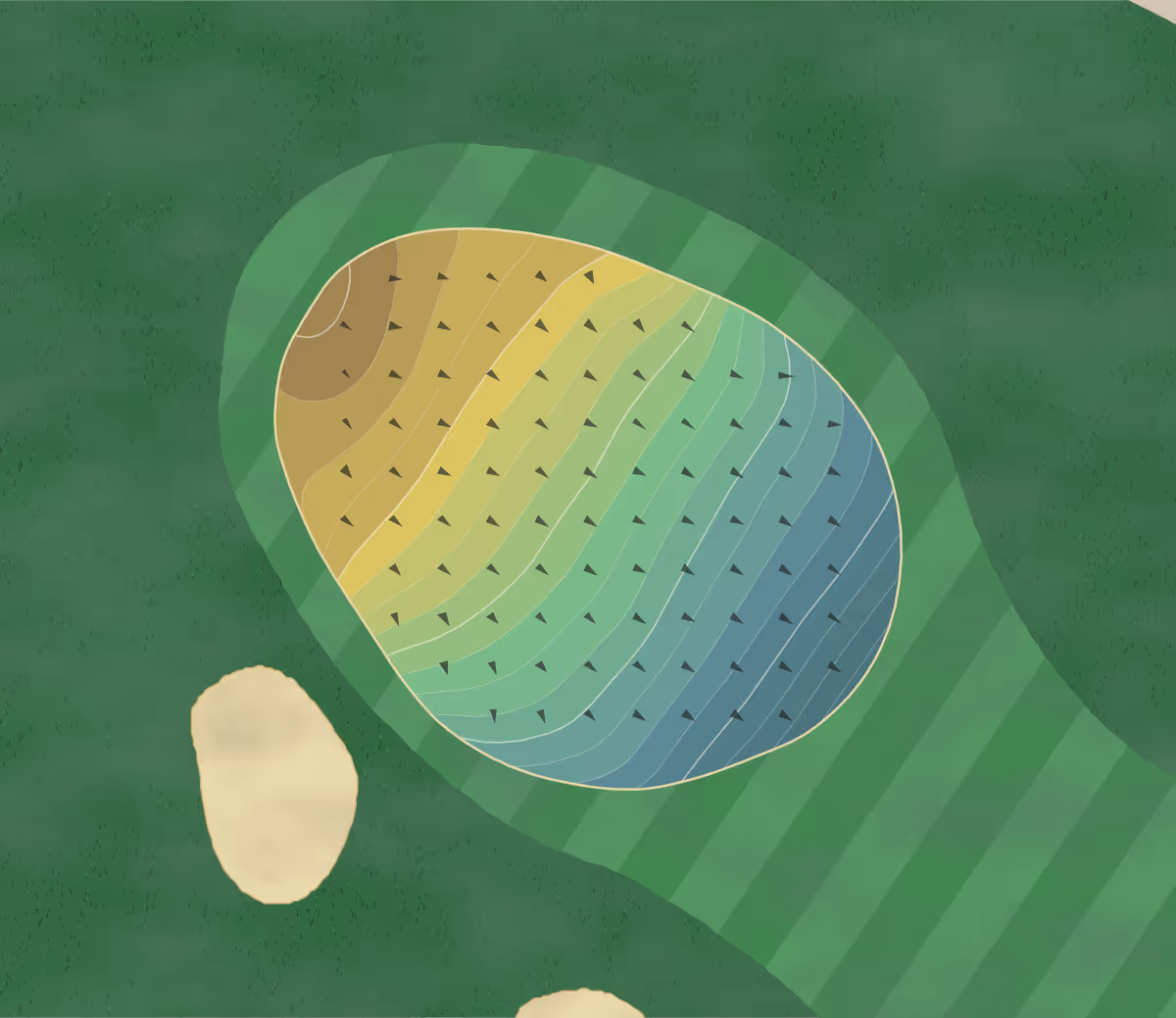Green contour map of Kirkbrae CC in Lincoln, Rhode Island — 241 elevation contours at a 3-inch interval with fall-line arrows, traced from 1-meter lidar