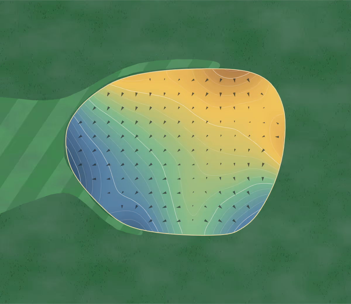 Green contour map of Kirkman's Lakeview in North Bend, Nebraska: 118 elevation contours at a 3-inch interval with fall-line arrows, traced from 1-meter lidar