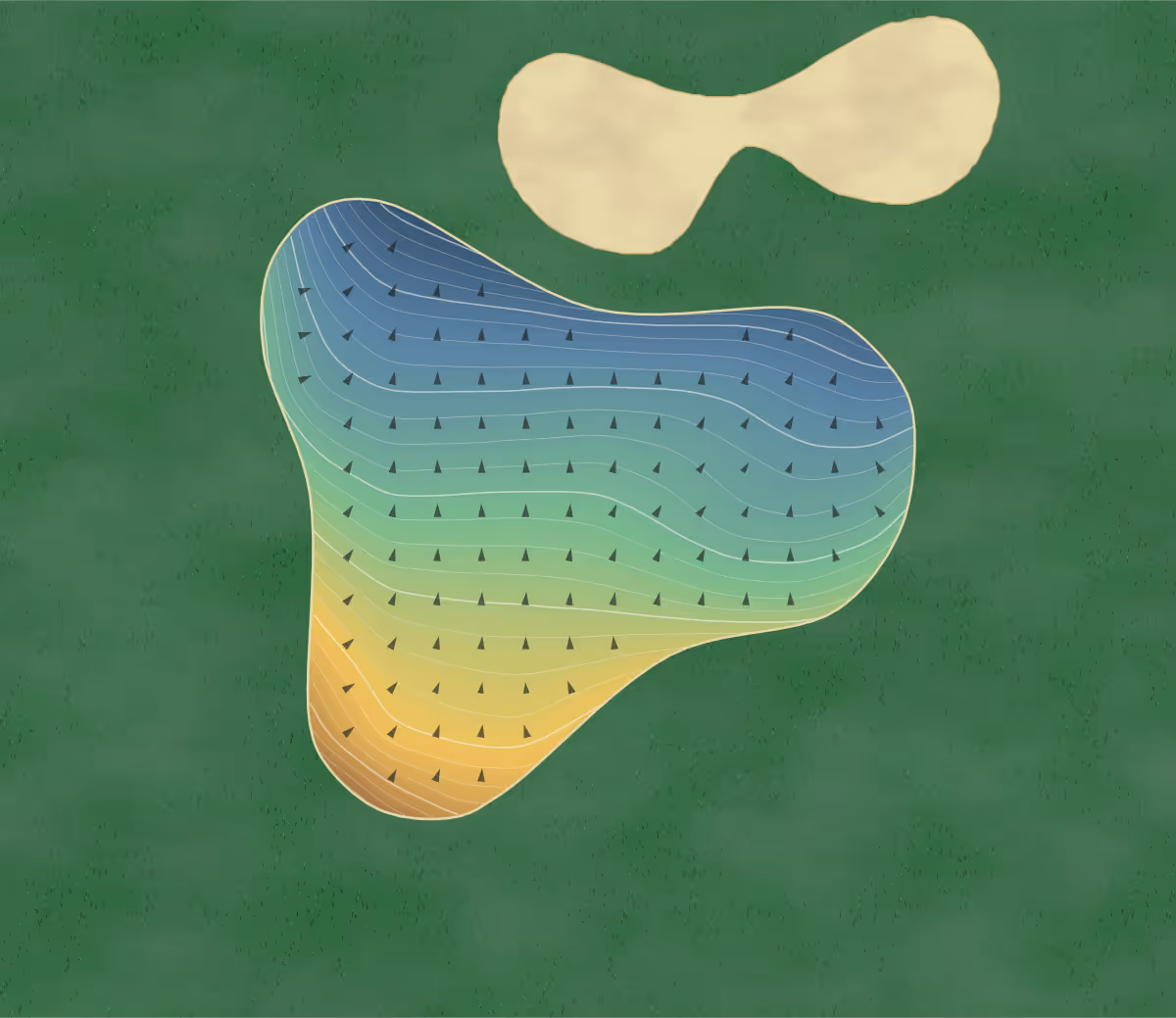 Green contour map of Koriyama Atami in Atami, Japan: 180 elevation contours at a 8-centimeter interval with fall-line arrows, traced from 1-meter lidar
